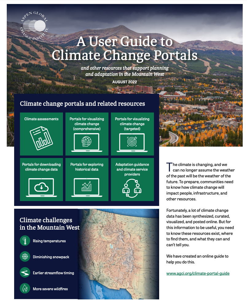 User Guide to Climate Change Portals